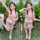 可歆寶貝民族風(fēng)吊帶套裝夏季新款小女孩傣族服飾西域公主演出服云南旅游潮 粉色套裝 120 碼建5-6歲（身高115左右）