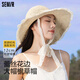 森馬遮陽大草帽女夏沙灘帽草編旅游蕾絲邊大帽檐海邊帽子防曬帽太陽帽