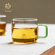 鑫鳳祥麗彩杯玻璃小杯子品茗杯加厚功夫花茶杯套裝家居辦公品杯 綠玉色2只