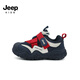 Jeep吉普兒童鞋子男童春秋軟底跑步鞋2026新款老爹鞋女童休閑運動(dòng)鞋 深蘭紅 30 鞋內長(cháng)約19.3cm