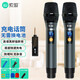 索愛(ài)（soaiy）充電無(wú)線(xiàn)麥克風(fēng)家庭KTV唱歌舞臺主持演講K歌會(huì )議音箱音響功放萬(wàn)能一拖二金屬話(huà)筒