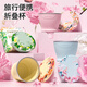 家の物語（KATEI STORY）食品級硅膠折疊水杯便攜式旅行折疊杯露營漱口杯子旅游戶外耐高溫 口袋抱抱杯-鳶尾藍(lán)