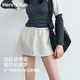 Henny Rue短裙女a(chǎn)字裙夏季抽繩松緊防走光高腰空氣棉運動(dòng)休閑女士半身裙 蛋殼白 M