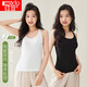紅豆背心女條紋百搭修身打底衫女簡(jiǎn)約圓領(lǐng)無(wú)袖衫2件裝E0-30白+黑165