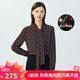哥弟真的好（GIRDEAR）女裝通勤風(fēng)波點(diǎn)飄帶桑蠶絲襯衫上衣女A301022 黑-彩色 L (4碼)