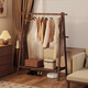 北極樹(shù)純實(shí)木衣架落地衣帽架臥室掛衣架可折疊置物架簡(jiǎn)約床邊晾衣服架子 【全櫸木-加粗加厚】60cm胡桃色