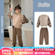 湯靈鼠大童衣服女13-15歲洋氣女童套裝秋裝2022新款女孩毛衣12歲時(shí)尚童裝休閑網(wǎng)紅韓版假兩件套棉 咖啡色套裝 140碼(建議身高135cm左右)
