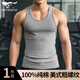 七匹狼粗螺紋背心男士純棉質(zhì)打底汗衫夏季美式運動(dòng)健身緊身內搭全棉吊帶 【彈力粗螺紋】1件裝(灰色) XL (175) 推薦130斤-150斤