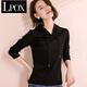 LPOX2025新款色連帽cec衛衣女薄款長(cháng)袖短款帽衫套頭百搭春秋季底衫 黑色 2XL 118斤-130斤