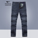 七匹狼牛仔褲男直筒休閑秋季新款舒適修身通勤水洗長(cháng)褲子男