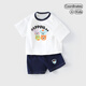 婧麒（JOYNCLEON）寶寶短袖套裝純棉男嬰兒夏裝短褲兒童外出服夏季薄款內衣 歡樂(lè )伙伴 100 cm
