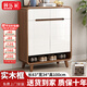 顧樂(lè )家（GULEJAR）新中式高端實(shí)木鞋柜入戶(hù)門(mén)口玄關(guān)隔斷柜大容量?jì)ξ铿F代客廳收納柜 【深胡桃+白】83*34*100CM