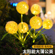 茯見太陽(yáng)能草坪燈庭院戶外led感應(yīng)照明路燈農(nóng)村院子地插蒲公英景觀燈 太陽(yáng)能裝飾【三頭草球暖光】 一只裝