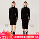 哥弟真的好（GIRDEAR）女裝字母羊毛羊絨針織收腰連衣裙A500216 A500231 黑-常規(guī) XL (5)