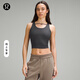 lululemon丨Logo Charm 女士前胸系帶設(shè)計(jì)羅紋背心 LW1EUBS 石墨灰 線上專售 S /6