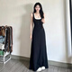 桂岐吊帶連衣裙女假兩件夏小個(gè)子收腰顯瘦a字無袖背心長(zhǎng)裙子2025新款 黑色 L （建議105-120斤以內(nèi)）