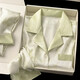 SANDROHOSTESS生日禮物冰絲睡衣女2025新款春季長(cháng)袖長(cháng)褲兩件套水墨畫(huà)短袖家居服 山茶綠【長(cháng)袖+長(cháng)褲】 L 【推薦100-120斤】