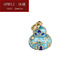 GPWFLI·冰璃 葫蘆吊墜景泰藍925銀鍍金手鏈項鏈墜子包包手機掛件diy配件材料 A款帶環(huán)一個(gè)