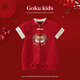GOKU嬰幼兒百天禮服男童滿月宴連體衣寶寶抓周冠衣周歲唐裝中國風夏裝 紅色 常規(guī) 連體衣 66 建議體重12-14斤