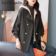 拉夏貝爾（La Chapelle）短外套女裝新品2025年春秋新款韓版小個(gè)子外套風(fēng)衣上衣女毛呢大衣 藏青色 L