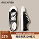 Rockfish防潑水帆布鞋女平底板鞋2024新款秋季百搭軟底休閑女鞋 黑白色情侶款 41 【男款】