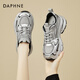 達芙妮運動(dòng)休閑鞋女厚底增高老爹鞋舒適百搭低幫潮流女鞋 灰色 38 