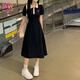 JAVC法式優(yōu)雅氣質學院風polo連衣裙子女大碼顯瘦新款漂亮小個子長裙夏 學院風連衣裙 M 【建議100斤以內】