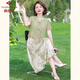 俞兆林中年媽媽夏裝國風(fēng)連衣裙2025新款洋氣中老年女裝衣服假兩件長裙子 綠色 2XL 【建議105-120斤】
