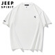 JEEP SPIRIT吉普重磅短袖t恤男夏季潮牌寬松男裝大碼男士體恤 白色  M 