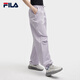 FILA楊冪同款|斐樂(lè)梭織長(zhǎng)褲女202夏季新款寬松闊腿褲收口運(yùn)動(dòng)褲傘兵褲 淡奶油紫-PU S 160/62A/S