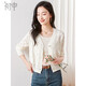 初申薄款V領(lǐng)針織開(kāi)衫女精致鏤空氣質(zhì)百搭空調小衫外套S143Z1007
