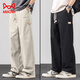 貓人（MiiOW）美式純棉休閑褲子男款潮流春秋季新款寬松闊腿帥氣直筒運動(dòng)長(cháng)褲冬 卡其+黑色 L