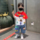 乖妮貓哪吒衣服2025新款夏季男童套裝寶寶夏裝洋氣時髦兒童短袖體恤短褲 紅色套裝 亮燈 130 碼