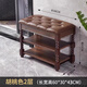 淺梵實(shí)木換鞋凳美式軟包坐墊可坐式鞋柜坐凳一體家用入戶(hù)進(jìn)門(mén)口穿鞋凳 胡桃色兩層60cm