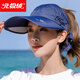 北極絨遮陽(yáng)帽女夏天戶(hù)外四季騎車(chē)太陽(yáng)帽可折疊大檐漁夫帽子送女友防曬帽 帶拉板藏青色