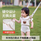 京厽寶寶學(xué)步帶防勒嬰幼兒童學(xué)走路站立輔助防摔兩用嬰兒牽引繩 學(xué)步帶3D小熊標卡其上提+后拉+防