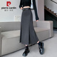 皮爾卡丹（pierre cardin）毛呢半身裙女秋冬2025新款休閑呢子直筒裙垂感a字半裙高腰包臀裙 灰色【小個(gè)子裙長(zhǎng)72厘米】 +腰帶 M 建議96-105斤