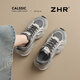 ZHR休閑鞋女拼接網(wǎng)面厚底舒適女鞋潮流百搭老爹鞋女 CS85E 灰色  38