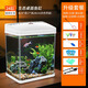 最萌魚(yú)缸2025客廳新款生財魚(yú)缸亞克力水草植物造景生態(tài)循環(huán)過(guò)濾烏龜缸 24X17X28cm（白色帶蓋升級套餐）