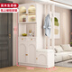 傲墨軒歐式實(shí)木鞋柜進(jìn)門(mén)入戶(hù)隔斷屏風(fēng)玄關(guān)柜家用客廳鞋柜掛衣架一體靠墻 實(shí)木奶油白+兩門(mén)+長(cháng)120 右換鞋凳