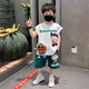 酷樂羊哪吒男童無袖夏裝套裝2025新款酷帥男孩薄款背心時髦寶寶夏季衣服 白色 亮燈 110