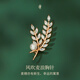 Jay麥穗胸針高檔女胸花西裝配飾送長(zhǎng)輩送媽媽生日禮物七夕情人節(jié)禮物 金色（41mm*18mm）