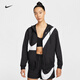 耐克（NIKE）官方女子寬松大勾標(biāo)志夾克防曬衣夏季新款外套 HM8972 010黑/白 L