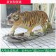 仿真老虎擺件家居客廳酒柜十二生肖上山虎公園動物裝飾工藝品 大號走姿老虎44*13*16cm