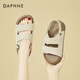 達(dá)芙妮（DAPHNE）小眾羅馬涼鞋女夏季時尚超火厚底沙灘涼拖鞋勃肯涼鞋女 杏色  35 