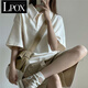 LPOXpolo衫女2025夏季新款短袖t恤女寬松韓版學(xué)院風(fēng)女式短袖t恤女 A1杏色 L _100-120斤
