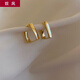 奴風(fēng)925銀針歐美時(shí)尚耳環(huán)幾何金屬耳圈時(shí)尚耳墜時(shí)尚新款潮流耳飾 銀針-幾何