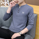貓人七夕情人節(jié)禮物長袖T恤男春秋季圓領Polo衫戶外修身休閑服套