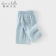 戴維貝拉（DAVE＆BELLA）女童七分褲新款夏裝兒童闊腿褲洋氣女寶寶休閑褲小童褲子童裝 藍鈴草【現貨】 120 cm（建議身高110-120cm）
