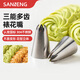 三能（SANNENG）曲奇裱花嘴 蛋糕擠花嘴奶油八齒花嘴家用大號單個(gè)烘焙裱花嘴 常用花嘴3件套|SNTZ226